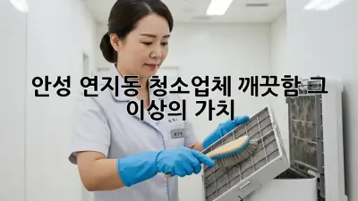 안성 연지동 청소업체, 깨끗함 그 이상의 가치!